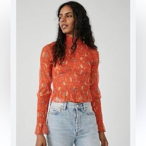 NWT Free People Hey There Sheer Top - Size Small